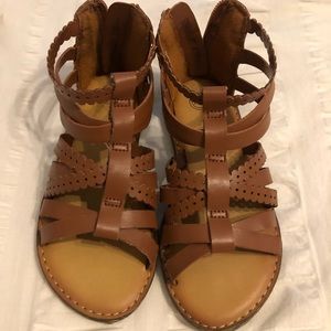 Girls Brown Zip up Sandal- Sz 11